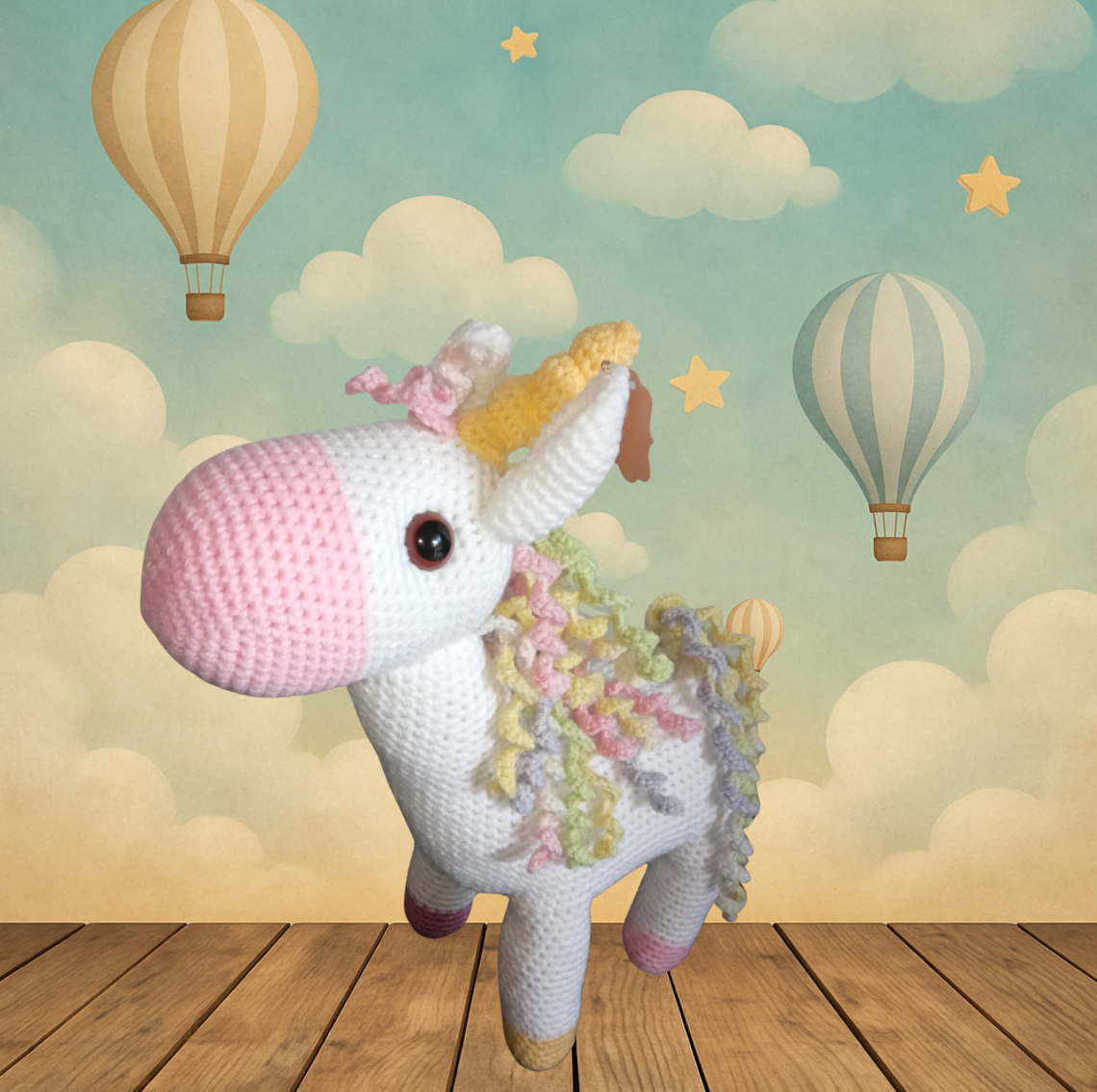 Pastel Unicorn Cupcake Crochet Toy for Babies