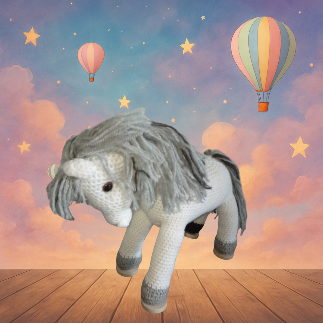 Snowflake Pony Crochet Toy for Babies