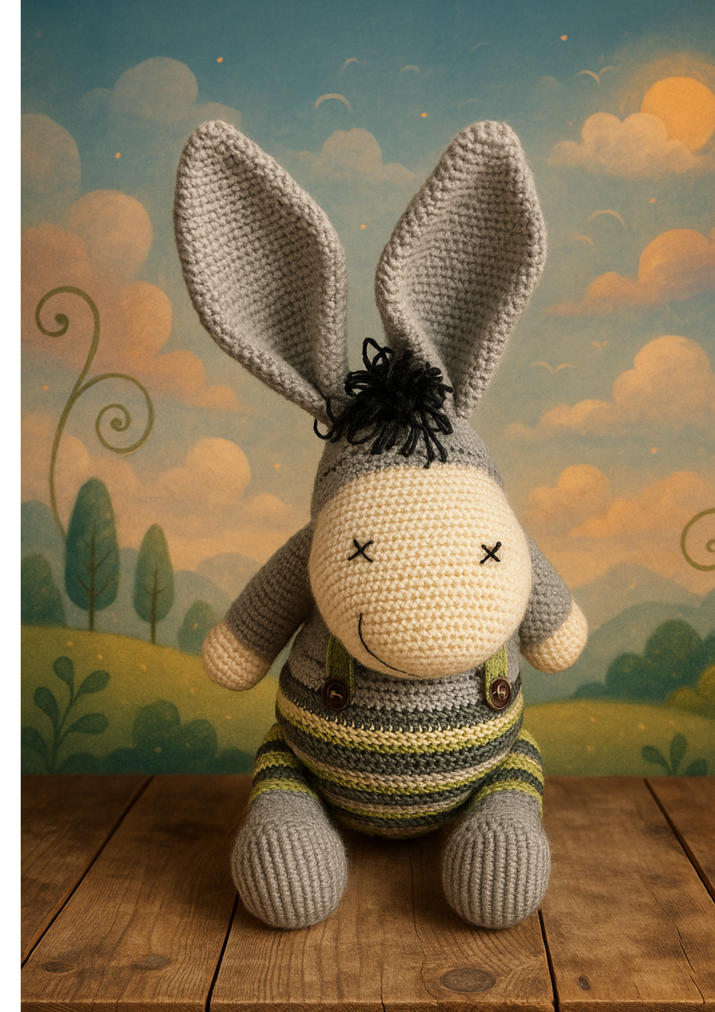 Louie the Donkey – Handmade Crochet Toy for Babies