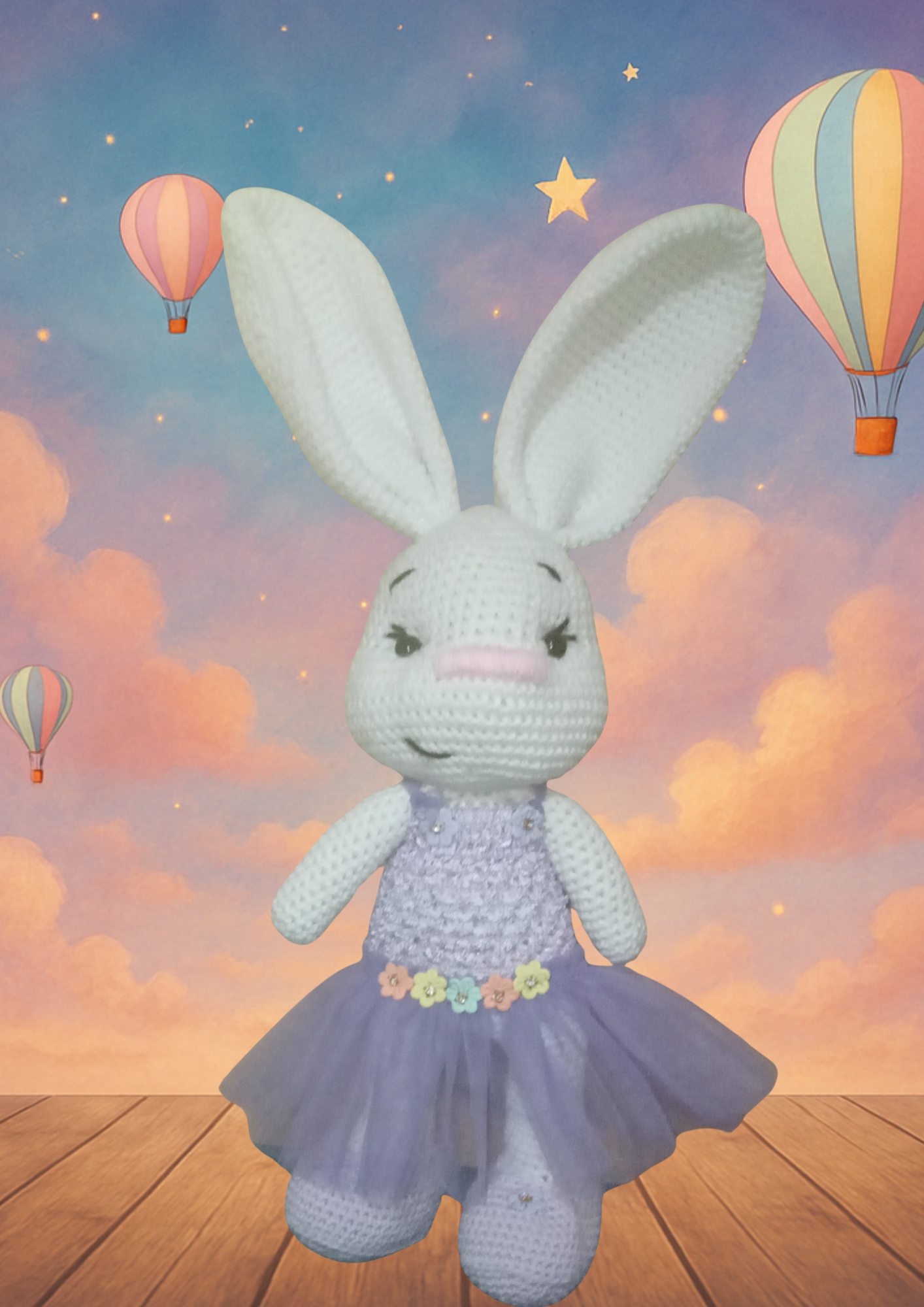 Blossom Bunny – Handmade Crochet Toy for Babies